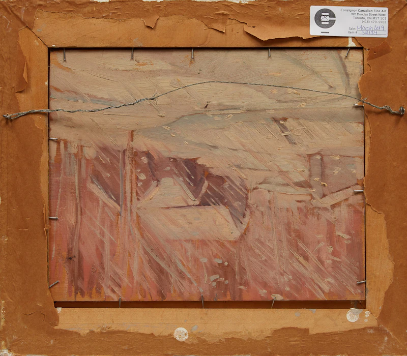 Ethel Luella Curry, Log Cabin, double-sided oil on panel, 1942 - view 3