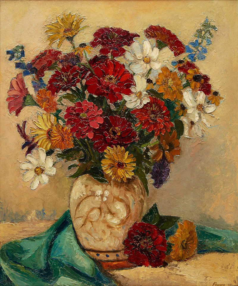 Floral Still Life by Albert Jacques Franck
