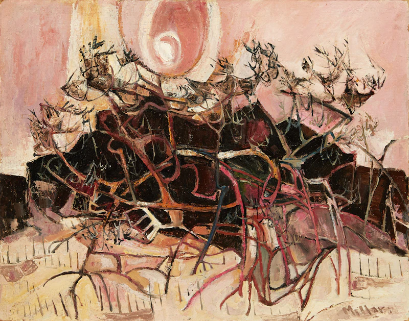 Alexander Samuel Millar, Abstract Figure; Mangrove; Cotton Weed, three oils on board - view 3
