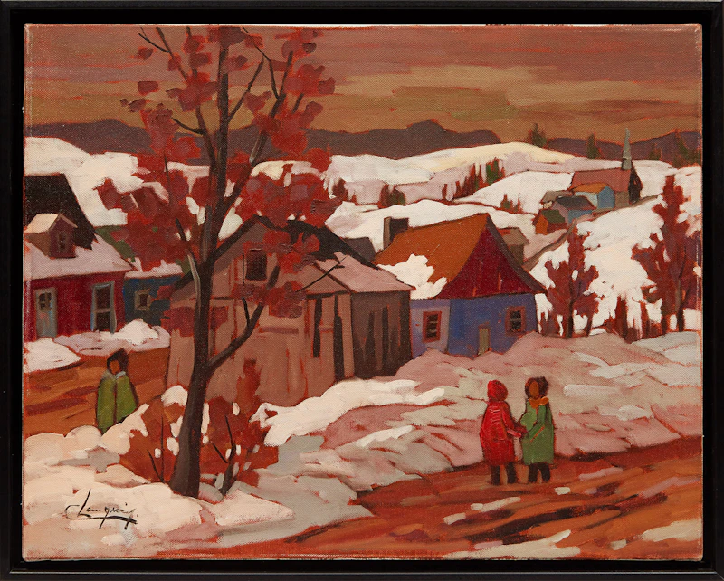 Claude Langevin, Première bordée de neige, Laurentides, oil on canvas - view 2
