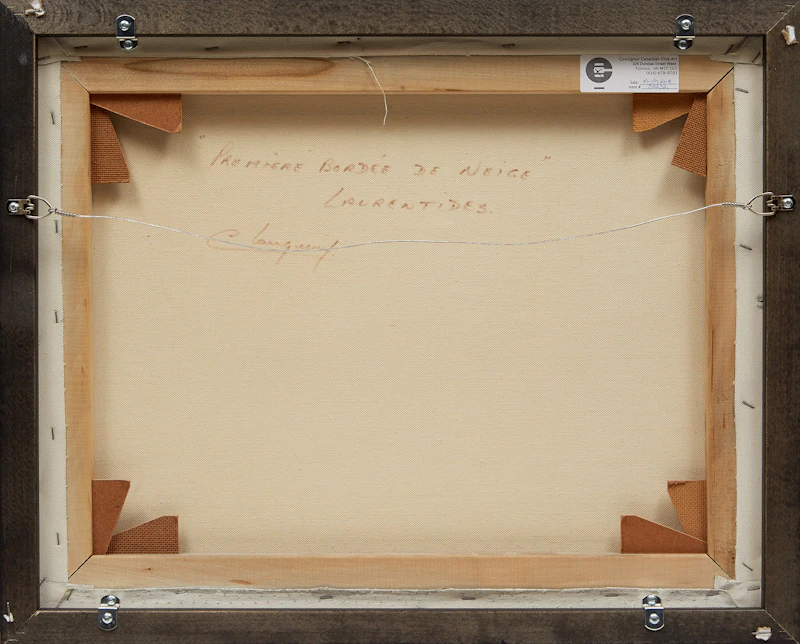 Claude Langevin, Première bordée de neige, Laurentides, oil on canvas - view 3