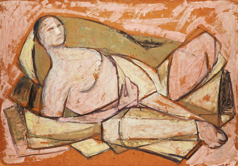Alexander Samuel Millar, Sketch (Reclining Nude); Untitled Landscape; Still Life in Blue