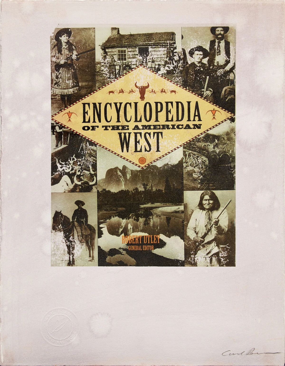 Carl Beam, Untitled (Encyclopedia of the American West), mixed media print