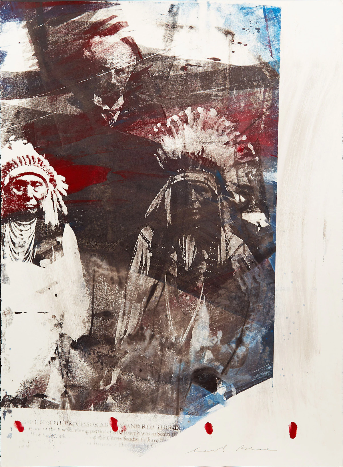 Carl Beam, Untitled, mixed media print