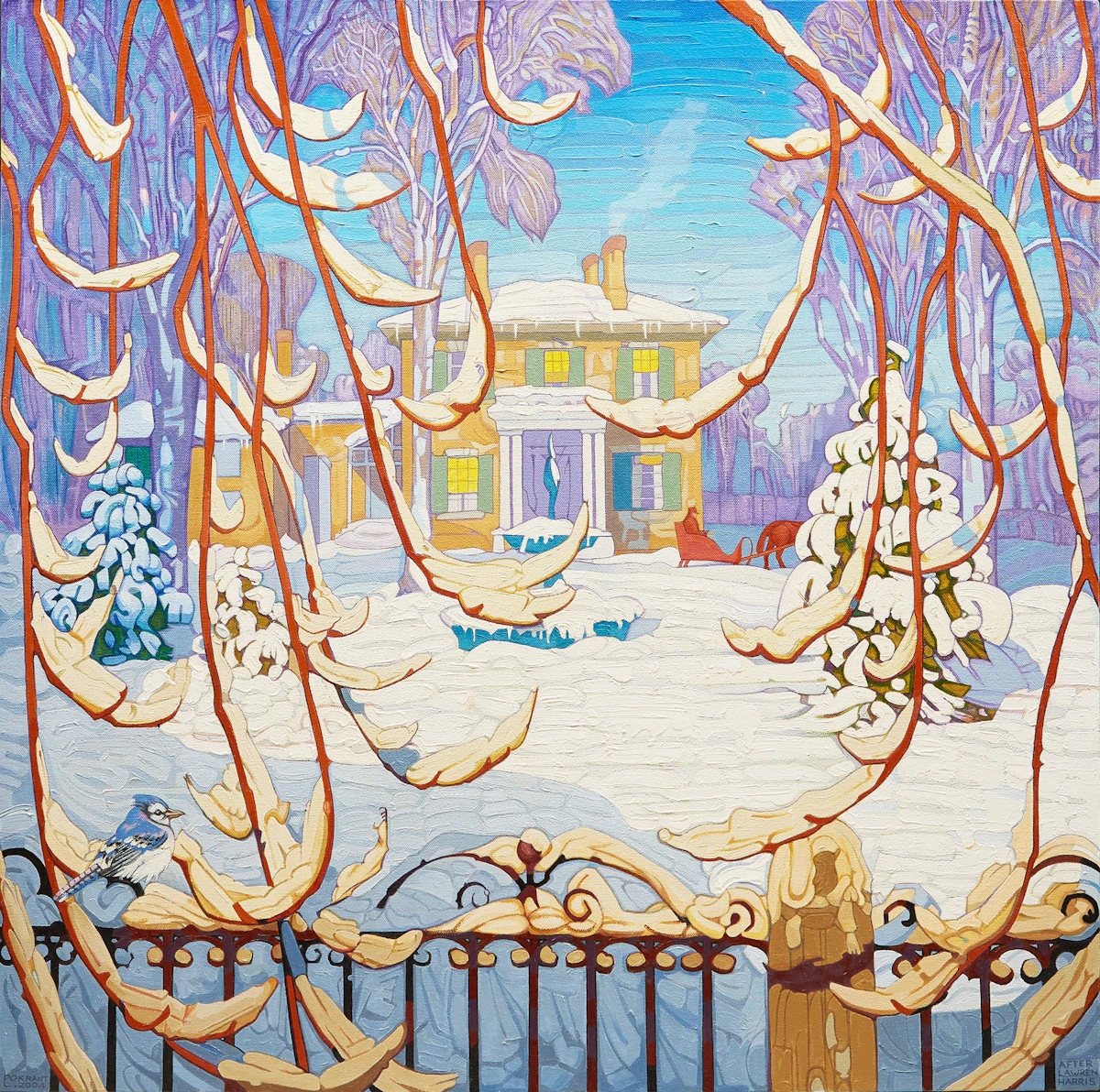 Luther Pokrant, After Lawren Harris, Red Sleigh, Winter, 1919, oil on canvas, 2004