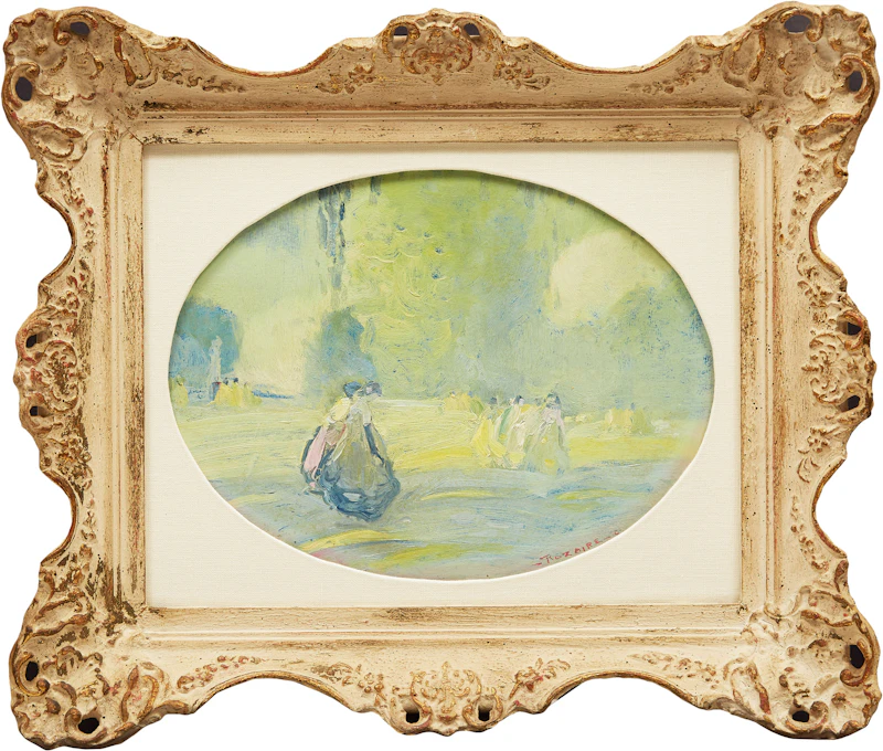 Arthur Dominique Rozaire, Garden Gathering, two oils on board - view 2