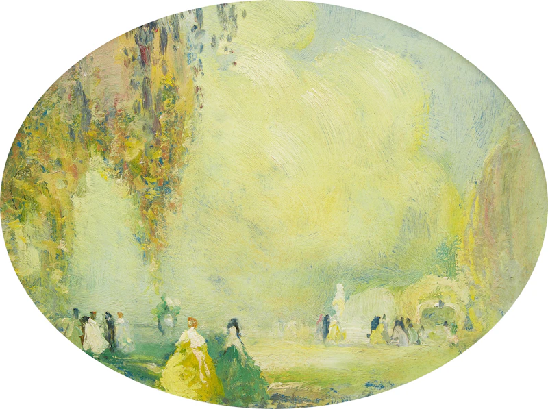 Arthur Dominique Rozaire, Garden Gathering, two oils on board - view 4