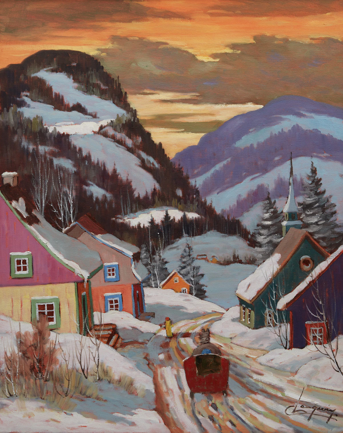 Claude Langevin, Après-midi, Charlevoix, oil on canvas