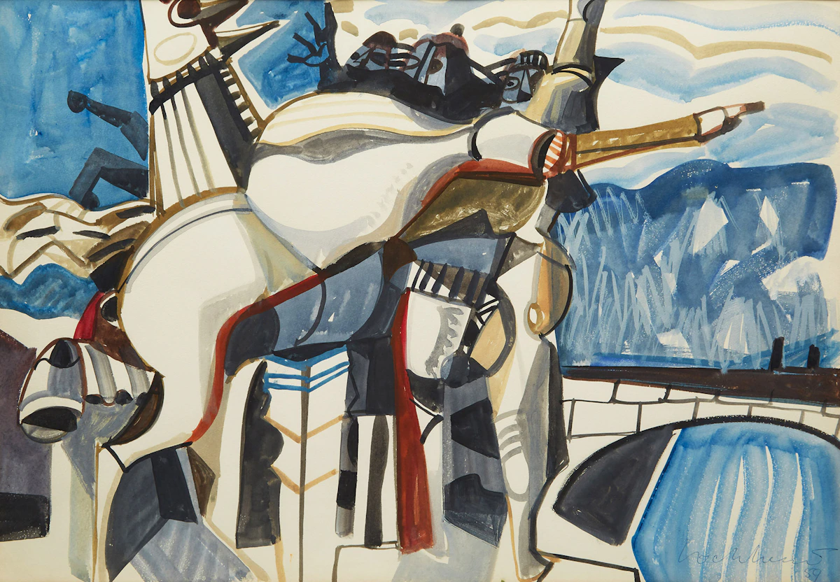 Kenneth Campbell Lochhead, Roma Tiber, watercolour, 1959