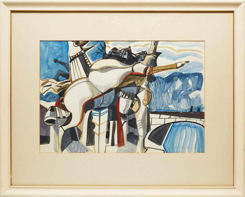 Kenneth Campbell Lochhead, Roma Tiber, watercolour, 1959 - view 2