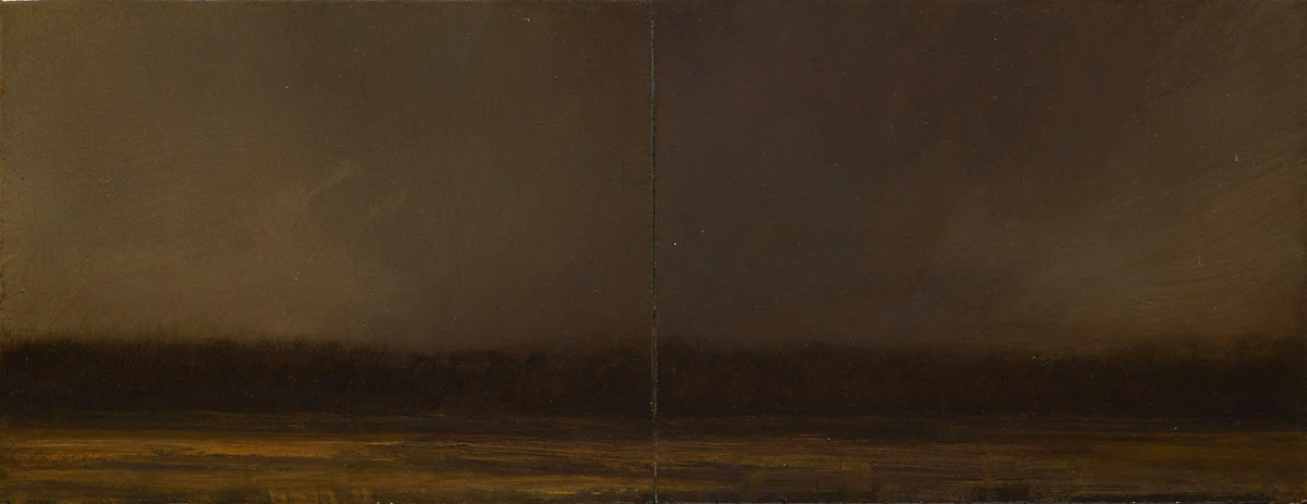 James Lahey, Forest Fire Smoke, Chelsea, acrylic on canvas diptych, 1996