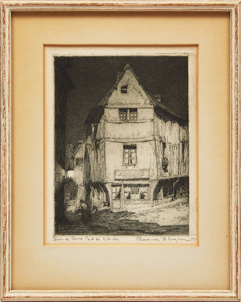 Clarence Alphonse Gagnon, Clair de Lune Pont de L’Arche, etching, 1910 - view 2