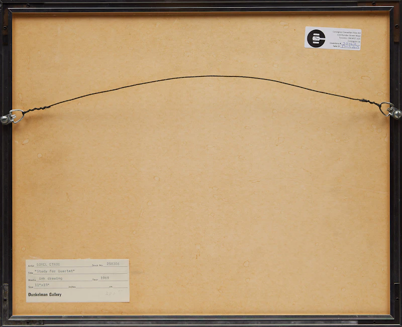 Sorel Etrog, Study for Quartet, ink drawing, 1968 - view 3