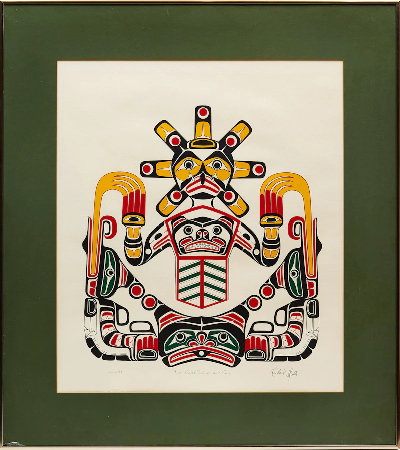 Richard Hunt, Kwu-Gulch Sisiutl and Sun, colour silkscreen, 1976 - view 2