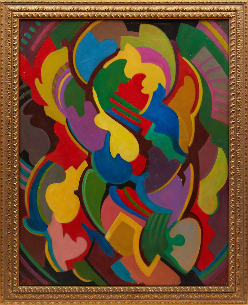 Arthur Lidstone, Abstraction, oil on masonite, 1973 - view 2