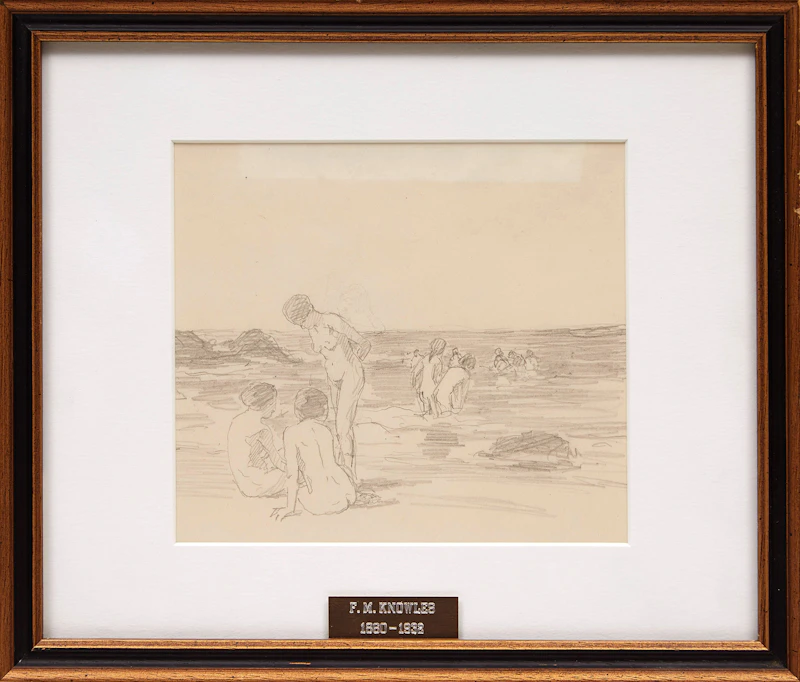 Farquhar McGillivray Strachan Knowles, Bathers, pencil on paper - view 2
