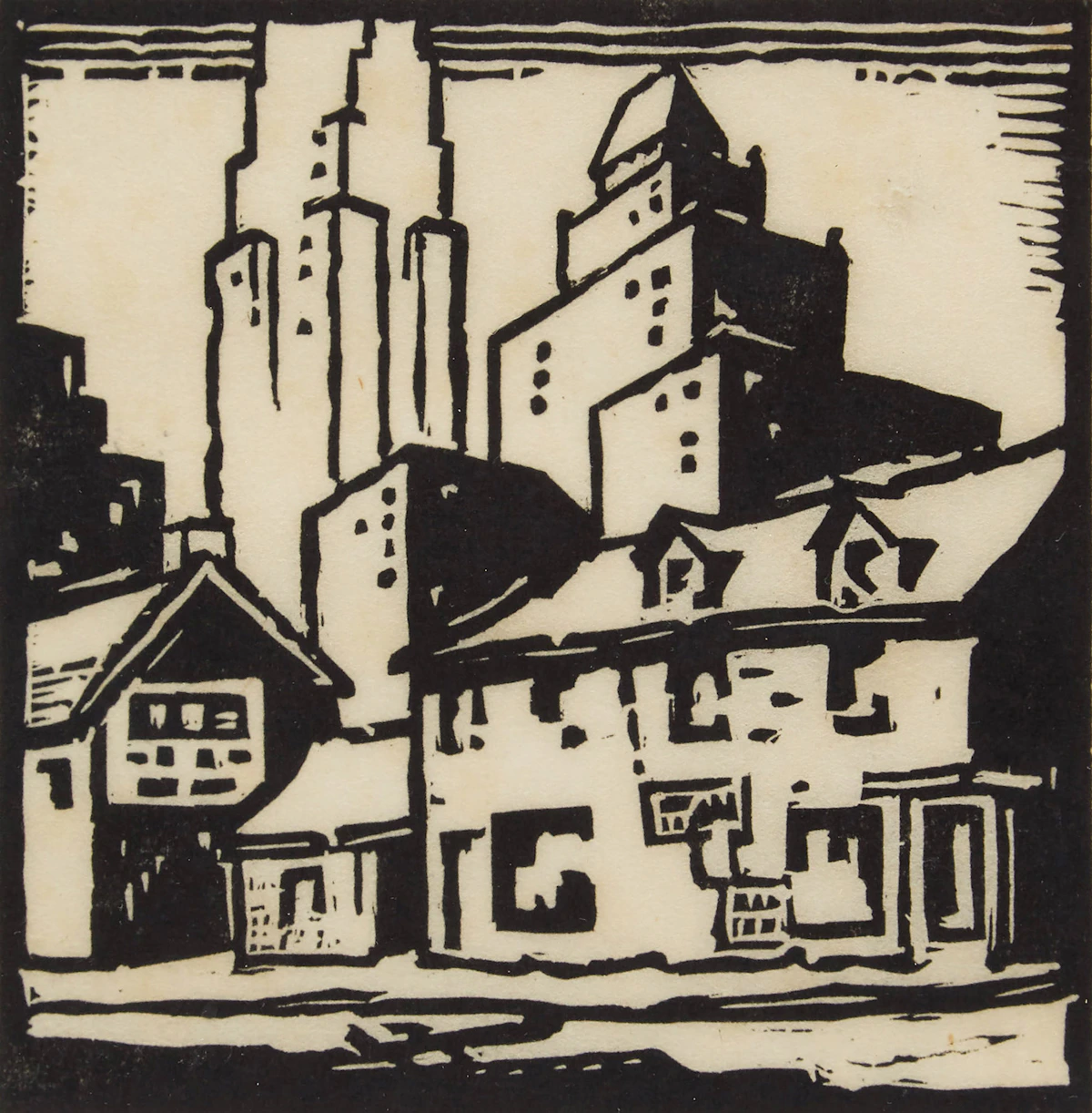 Thomas Keith Roberts, Old and New, woodblock