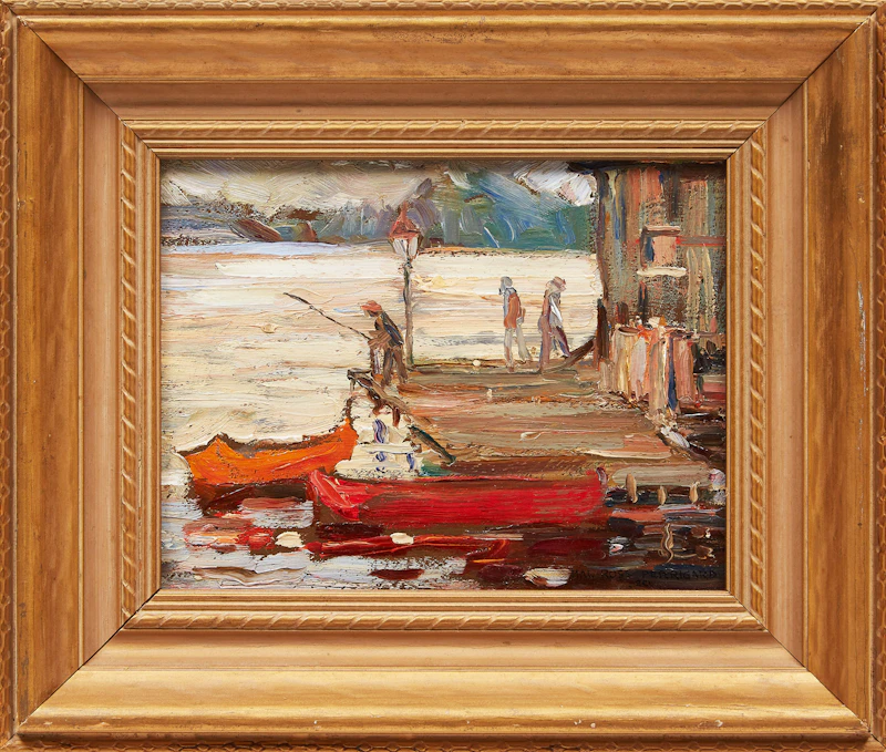 Hal Ross Perrigard, Boat House, St. Rose, oil on board - view 2