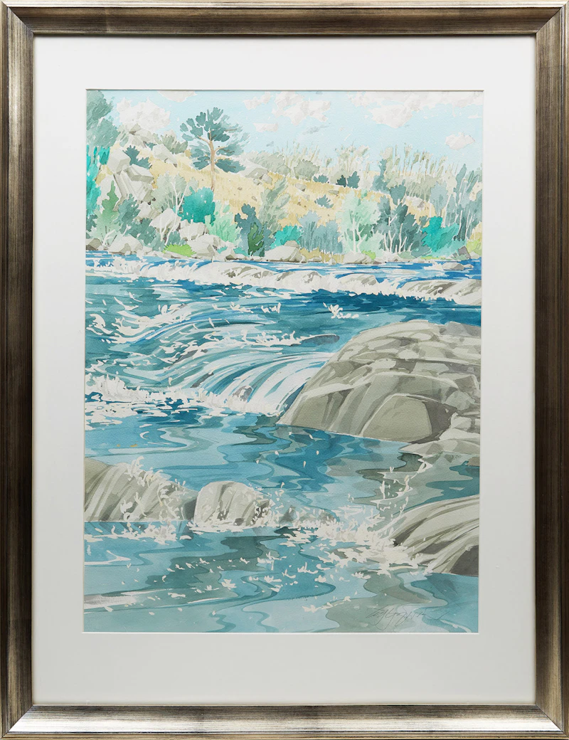 Edward W. (Ted) Godwin, Step Pools Near Lundbreck, watercolour, 1980 - view 2
