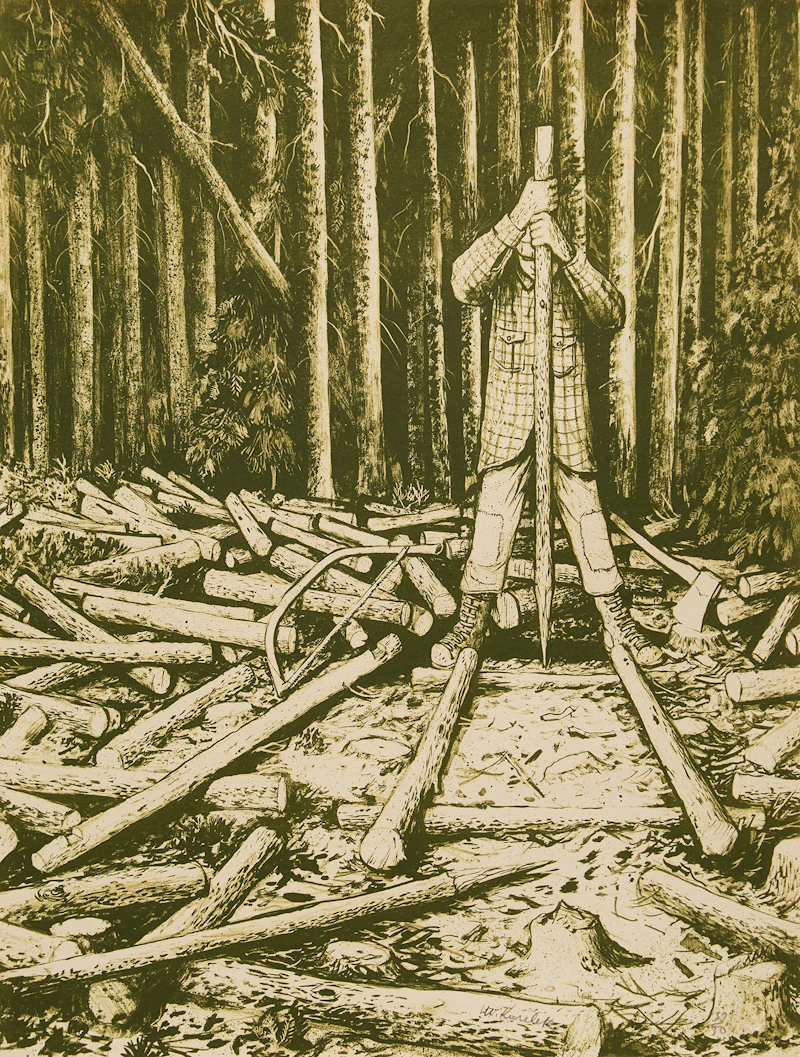 William Kurelek, Building a Cord Cradle
