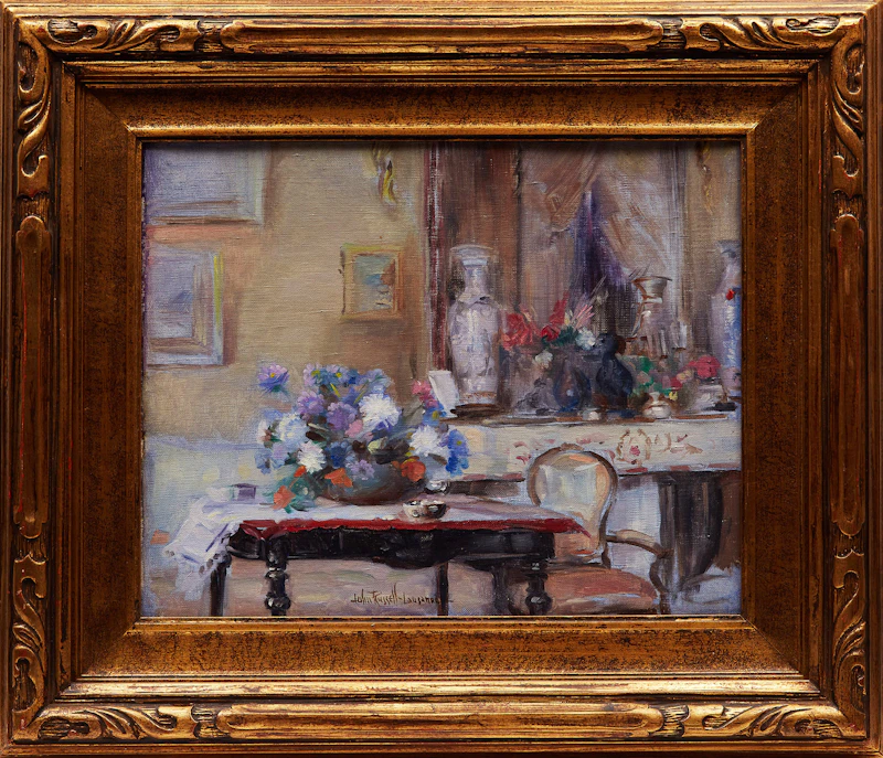 John Wentworth Russell, Interior Mdme. Sandoz Drawing Room, oil on board - view 2