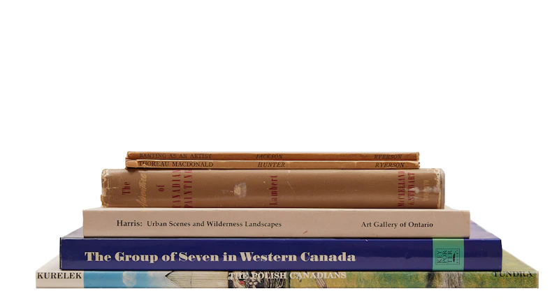 “Thoreau MacDonald”; “Banting as an Artist”; “The Adventure of Canadian Painting”; “The Group of Seven in Western Canada”; “Lawren S. Harris: Urban Scenes and Wilderness Landscapes”; “The Polish Canadians” by Books and Reference