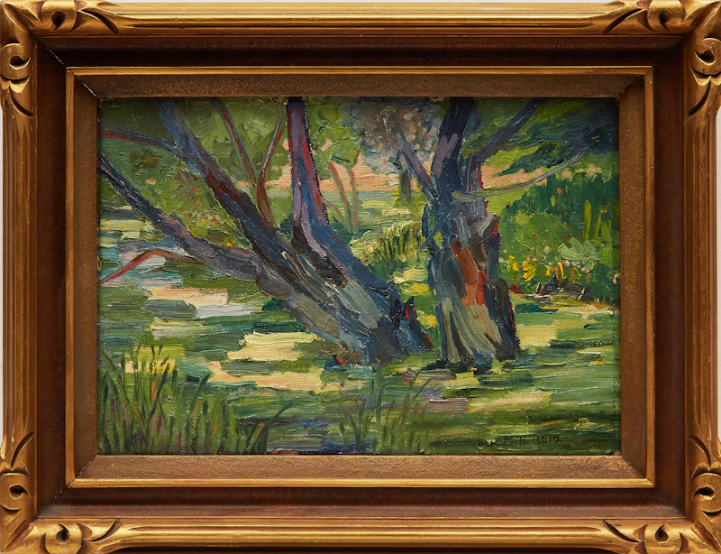 Mary Heister Reid, Forest Interior, oil on paper laid down on board - view 2