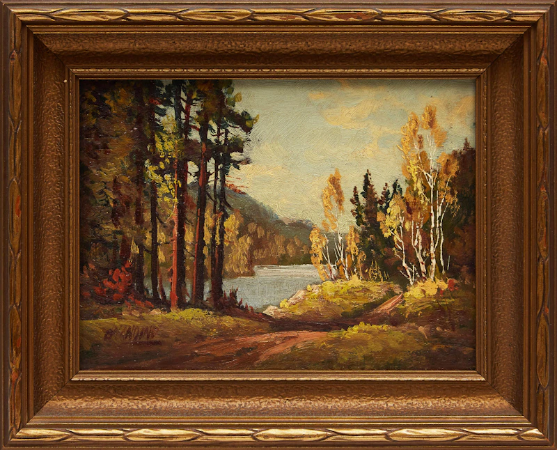 Otto Planding, Road by the River; River Landscape, two oils on board - view 2