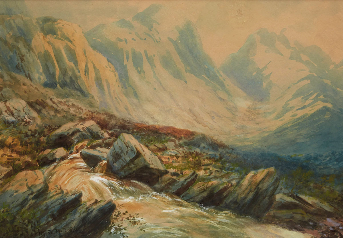 Thomas Mower Martin, Valley Landscape, watercolour