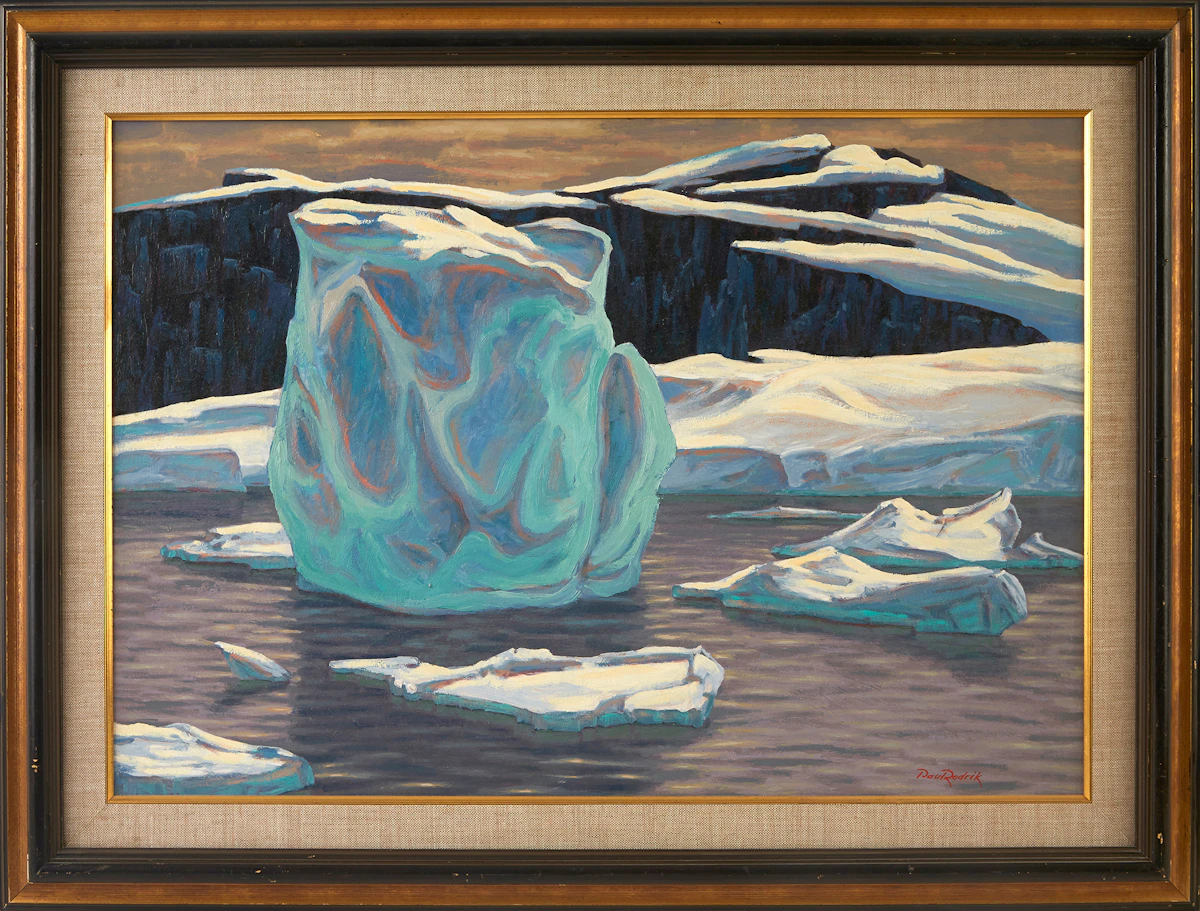 Paul Rodrik, Icebergs, oil on masonite