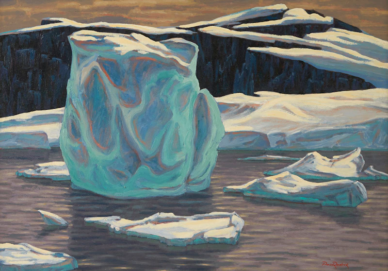 Paul Rodrik, Icebergs, oil on masonite - view 2