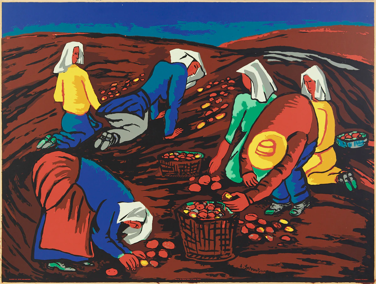Fritz Brandtner, Potato Pickers, Sampson Matthews silkscreen, circa 1943