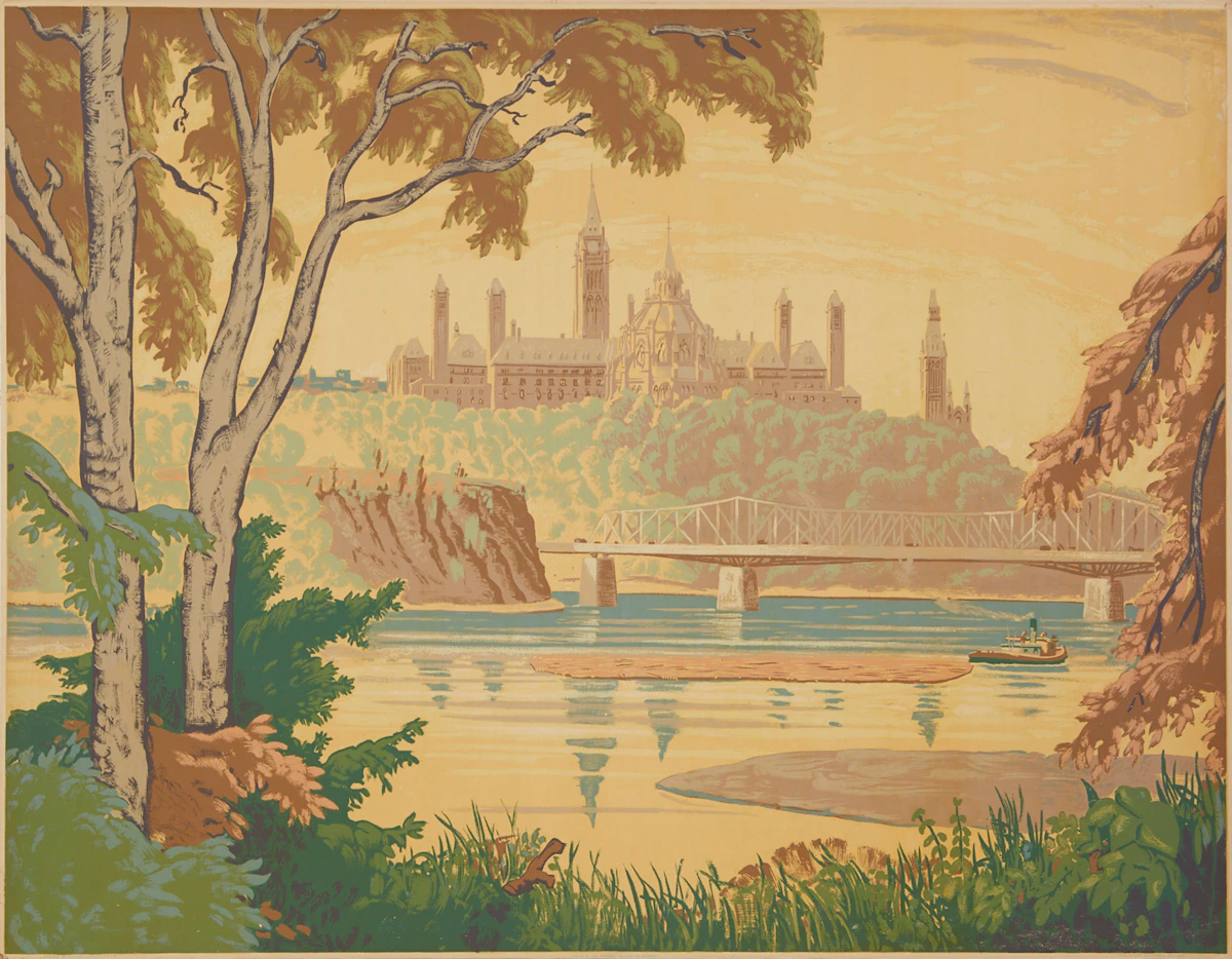 Stanley Francis Turner, Parliament Buildings, Ottawa, Sampson Matthews silkscreen, 1941