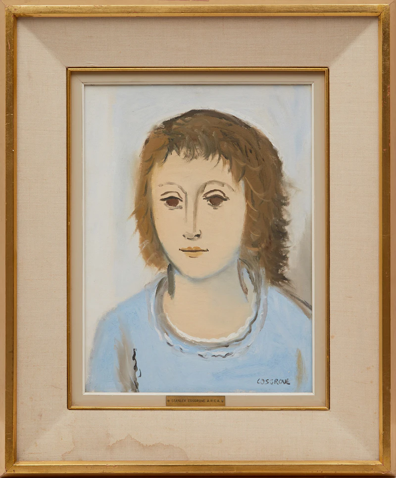Stanley Morel Cosgrove, Portrait of a Young Woman, oil on canvas board - view 2