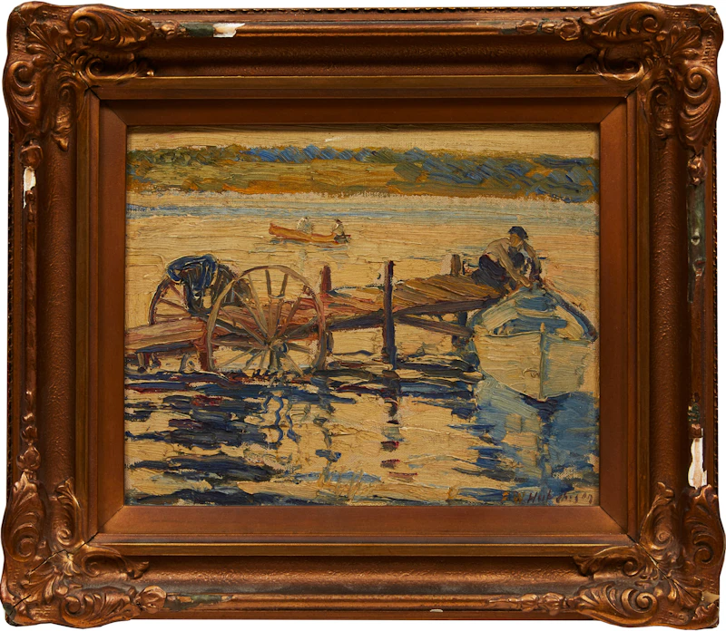 Frederick William Hutchison, The Landing, oil on canvas board - view 2