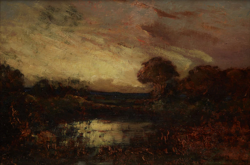 John Hammond, Landscape at Dusk, oil on board, 1896 - view 2