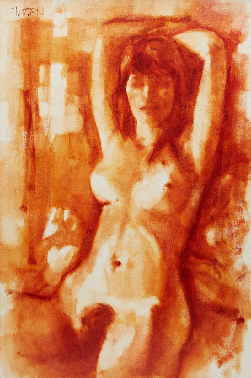 Anthony Thorn, Monochrome Study of Carol (Sept 1971), oil on canvas - view 2