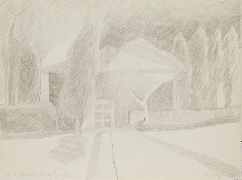 Toni Onley, Villa Fiesole, graphite on paper, 1972 - view 2