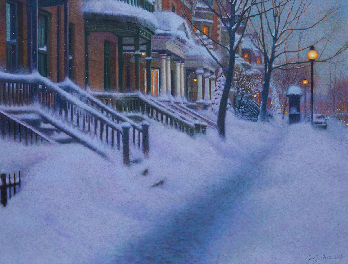 Richard Savoie, Winter Sidewalk, watercolour, 1996
