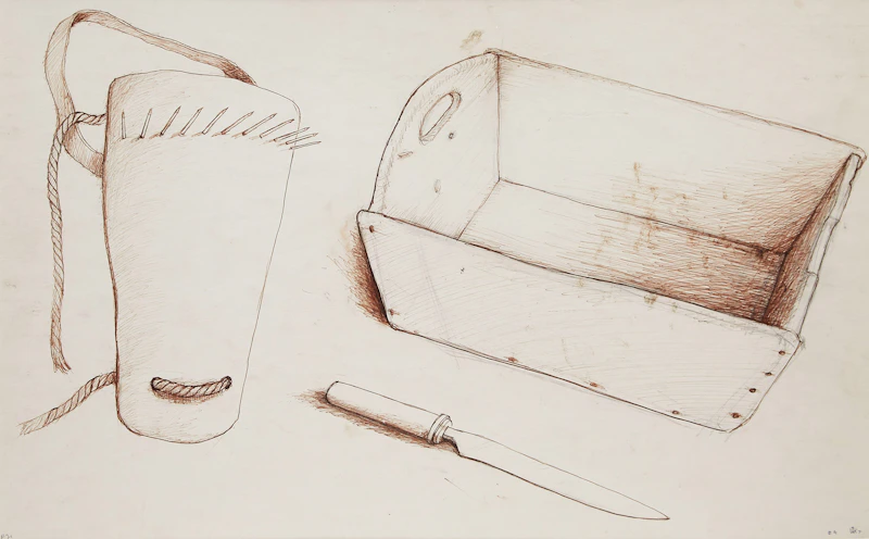 William Kurelek, Calf Weaner, Dough Trough and Knife