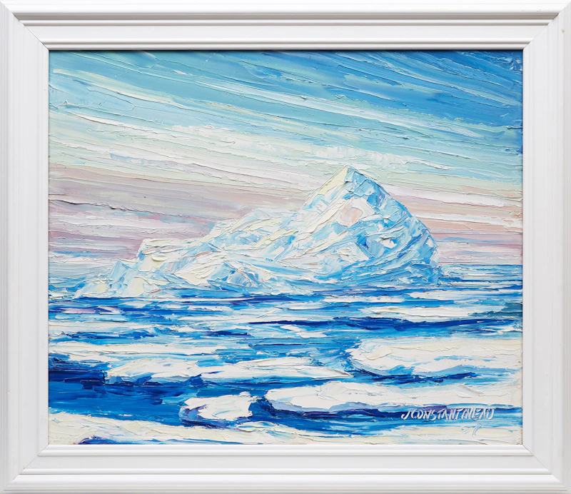 Jean Constantineau, Un glacier, oil on masonite, 1968 - view 2