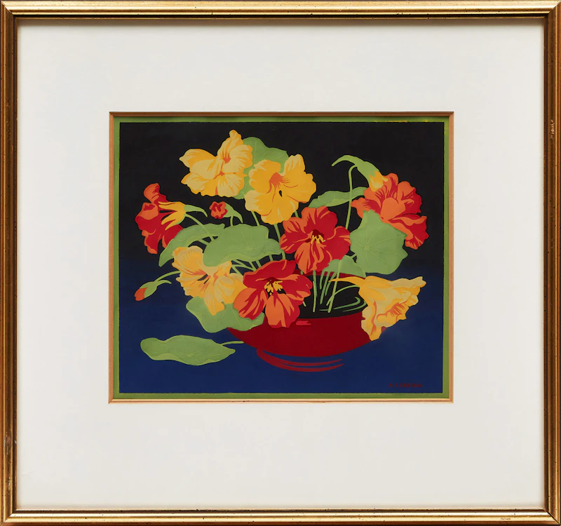 Alfred Joseph Casson, Early Wild Roses; Flowers; Nasturiums, three works - view 5