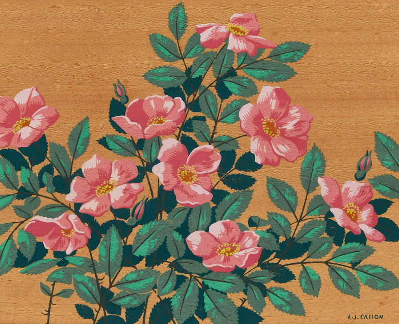 Alfred Joseph Casson, Early Wild Roses; Flowers; Nasturiums, three works - view 7