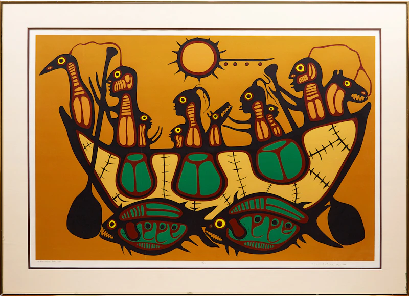 Norval Morrisseau, Migration/ The Great Flood, colour silkscreen - view 2