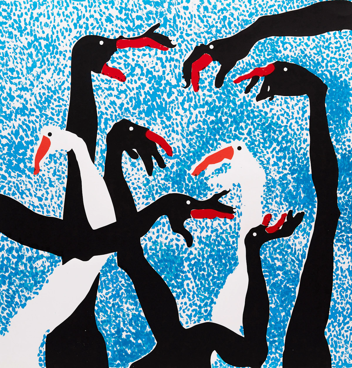 Boris Bucan, Swan Lake, colour lithograth, 1983