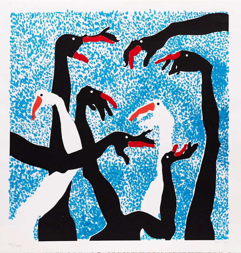 Boris Bucan, Swan Lake, colour lithograth, 1983 - view 2