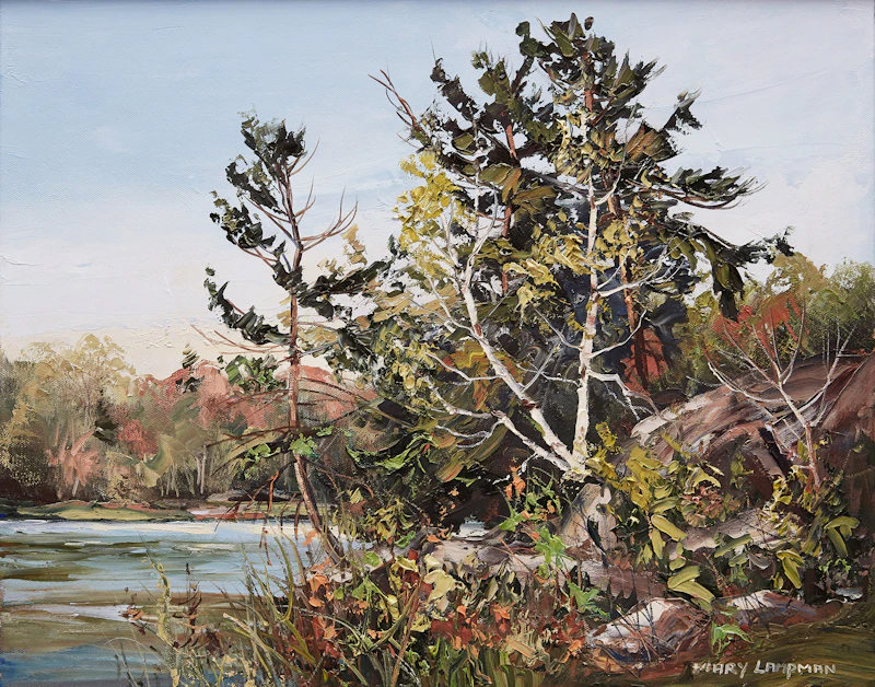 Mary Lampman, Spring at the Lake, oil on canvas - view 1