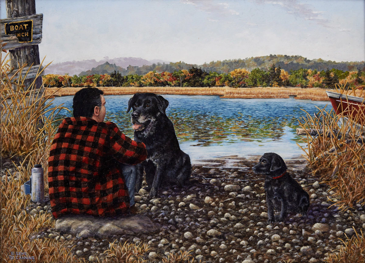Gene Canning, Companions Forever, acrylic on board