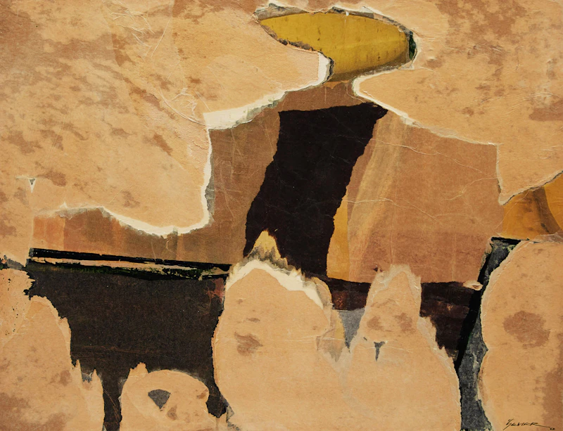 Gerald Sevier, The Rider, mixed media collage, 1962 - view 1