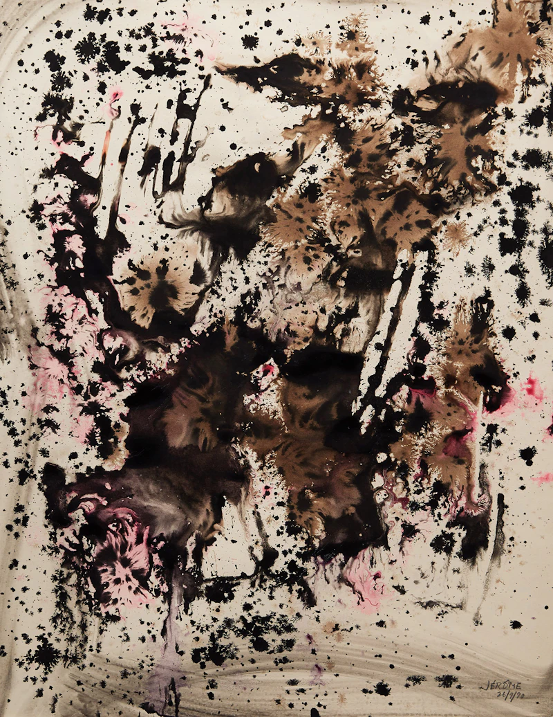 Jean-Paul Jérôme, Untitled Abstraction, mixed media on paper - view 1